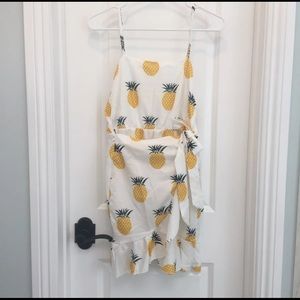 TROPICAL White PINEAPPLE DRESS Sz L